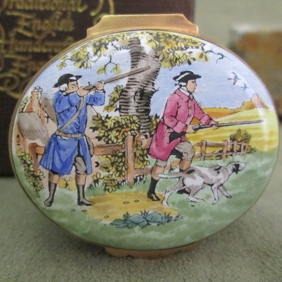Crummles Enamel Box GENTLEMEN GONE HUNTING - Picture 1 of 10